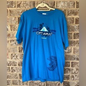 Vintage 90s Cozuemel Island Carnival TShirt Light Blue Size XL
